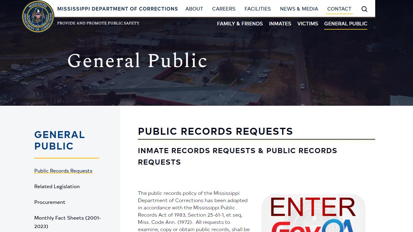 Public Records Requests | Mississippi Department of Corrections - MDOC